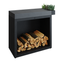 OFYR Butcher Block Storage 90 Black Ceramic Dark Grey