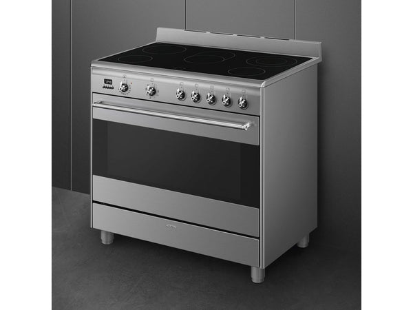 SMEG, zadní stěna KITC9X9-1 pro 90 cm varná centra/sporáky Classici, dxšxh: 896x750x42 mm, nerezová