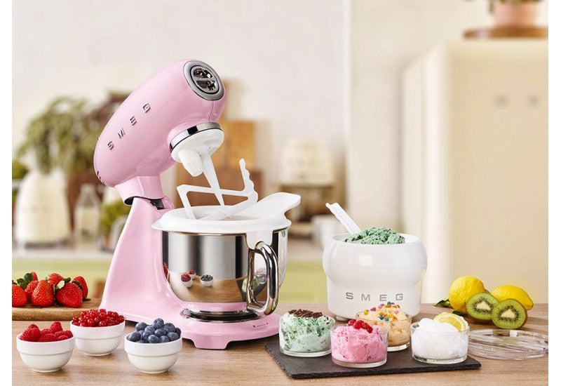SMEG 50's Retro Style kuchyňský robot nerezový podstavec 4,8 l růžový