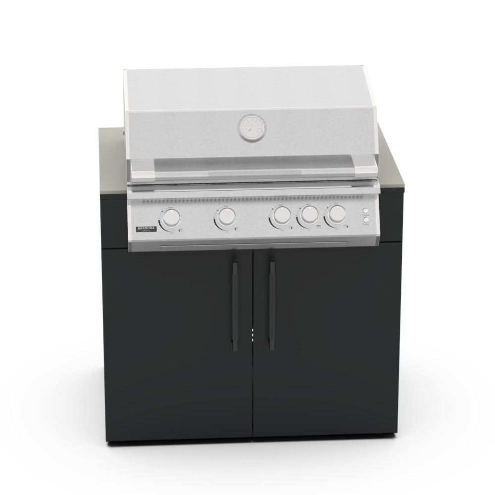 Brabura - KC 100 Skříňka pro gril Fusion, černé madlo - PIETRA DI LUNA