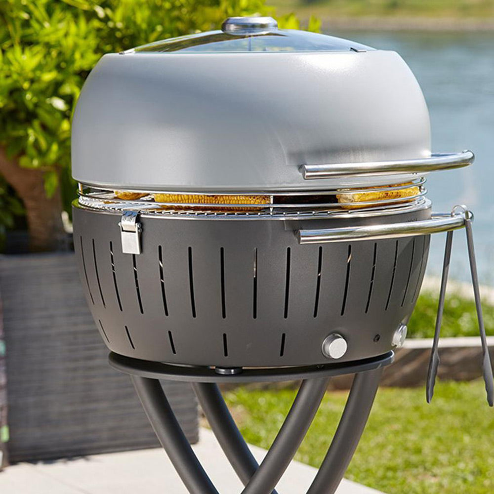 Bezkouřový gril LOTUSGRILL XXL šedý se stojanem