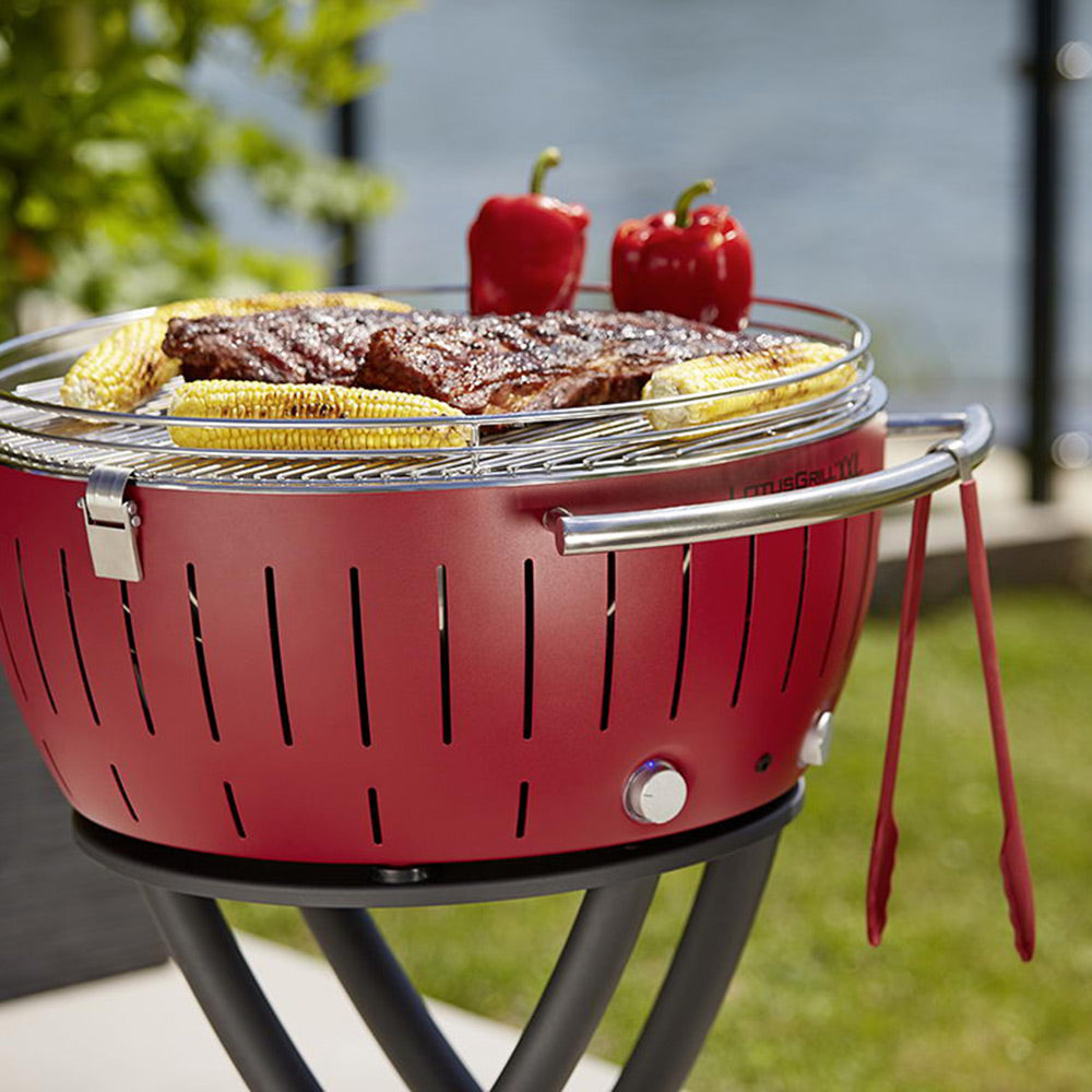 Bezkouřový gril LOTUSGRILL XXL červený se stojanem