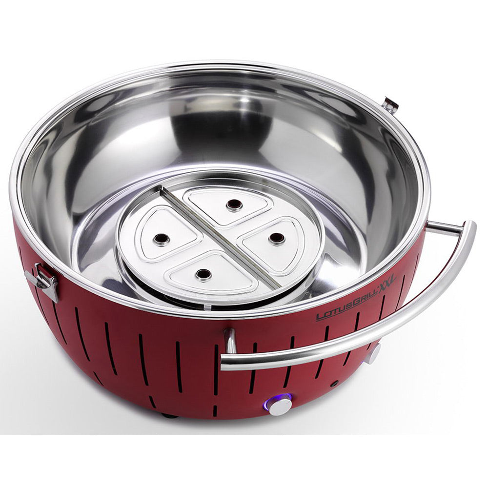 Bezkouřový gril LOTUSGRILL XXL červený se stojanem