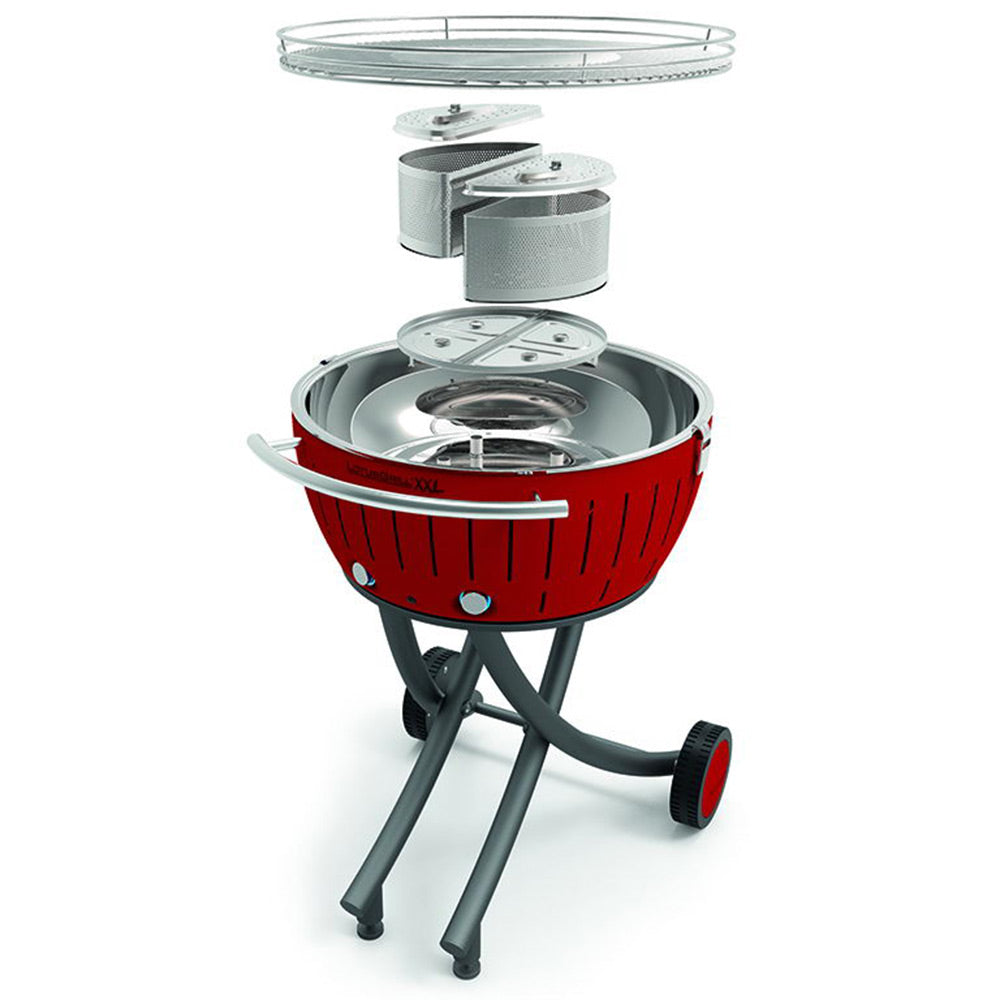 Bezkouřový gril LOTUSGRILL XXL červený se stojanem