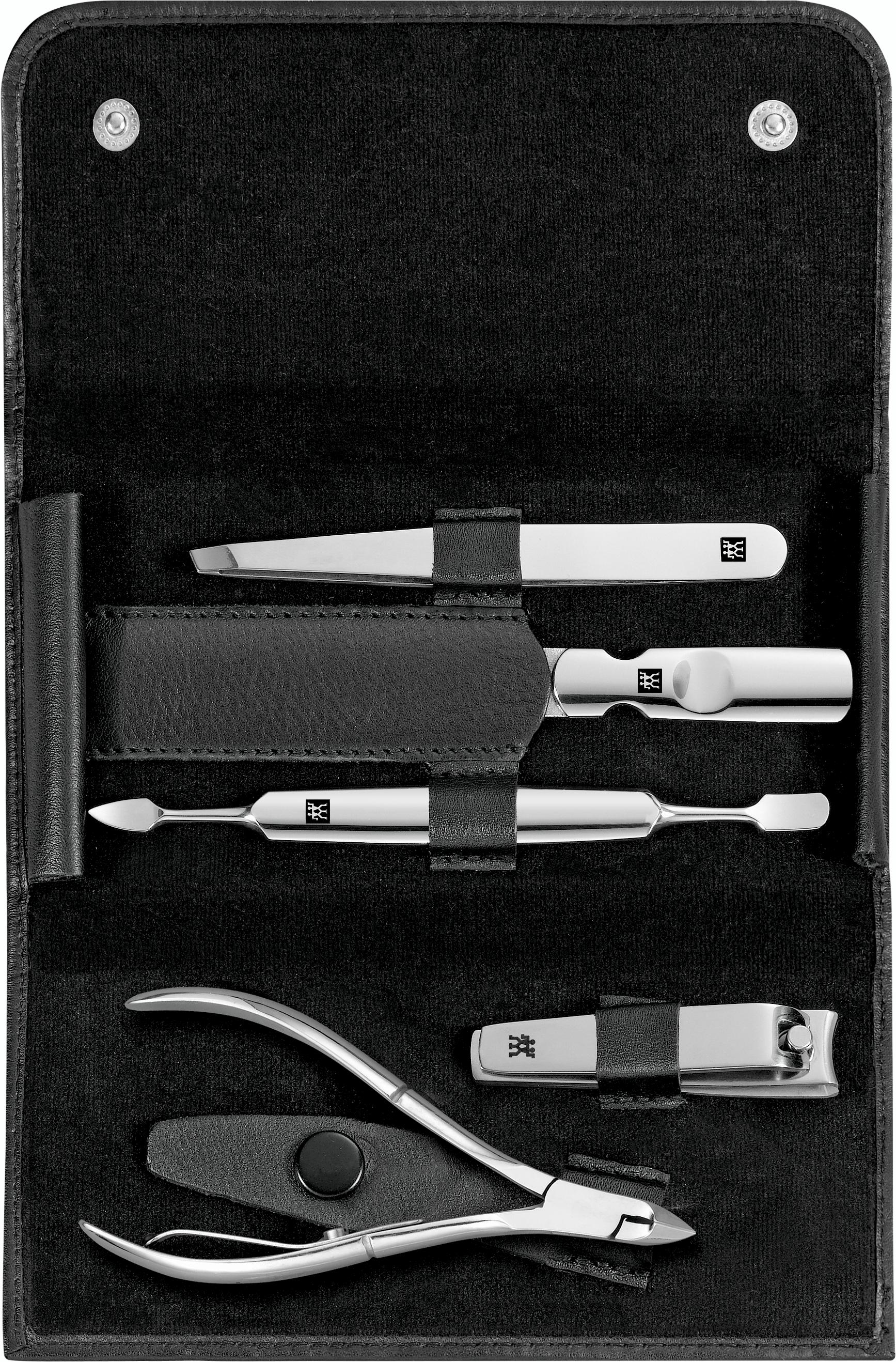 Zwilling Beauty BT Classic INOX manikúra 5 ks kůže černá (štípátko, kleště) 97436-004