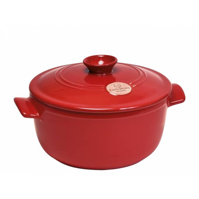 Emile Henry FLAME Hrnec kulatý s poklicí 28,5 cm / 5L pepřová (4553) 794553