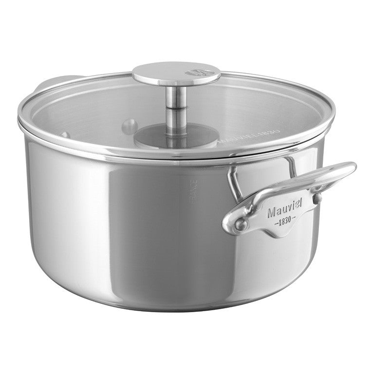 Mauviel M'cook kastrol s poklicí sklo 24 cm úchyt nerez 523175