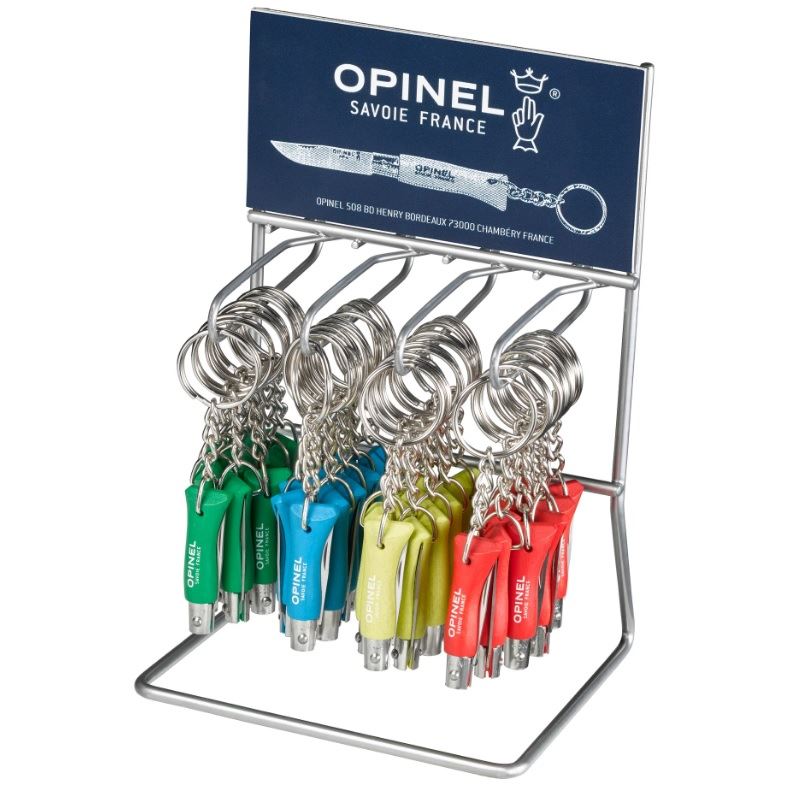 OPINEL VRI N°02 Klíčenky Display 36ks (zelená, azurová, anýzová, oranžová) + stojan