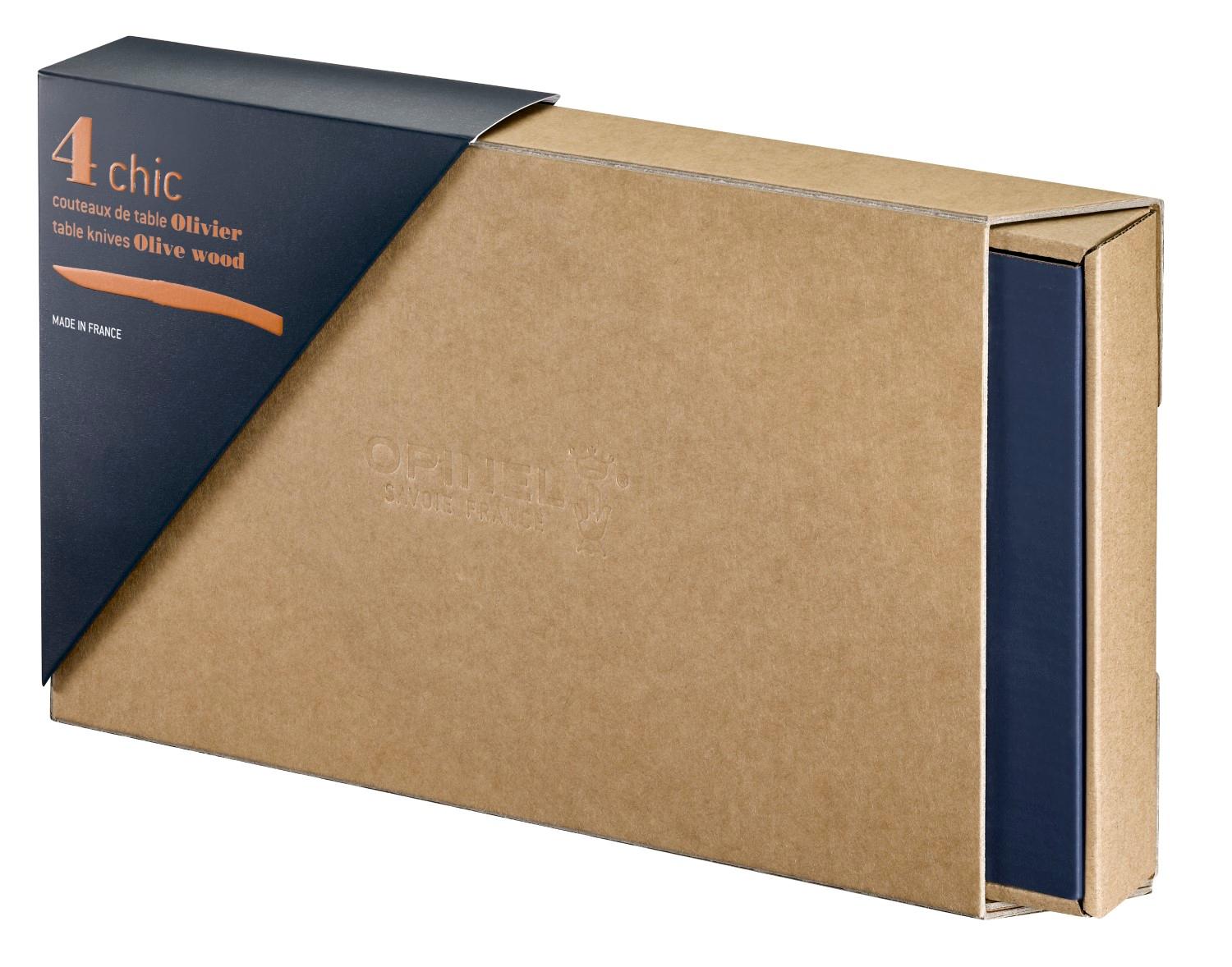 Opinel nůž steakový set 4ks oliva - 2022 002481