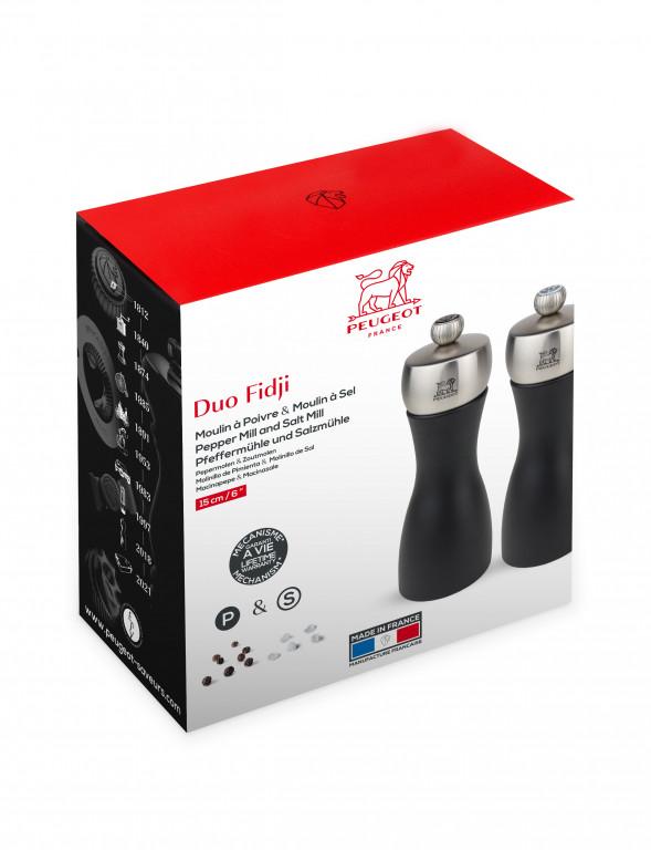 Peugeot FIDJI set mlýnek na pepř a sůl ZIRLION 15 cm černý/nerez 2/1713200