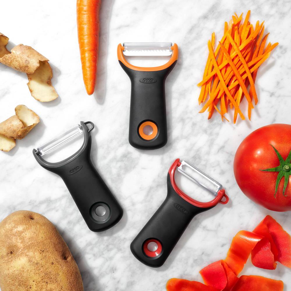 OXO Good Grips škrabka na zeleninu a ovoce set 3, různé vzory 11244100