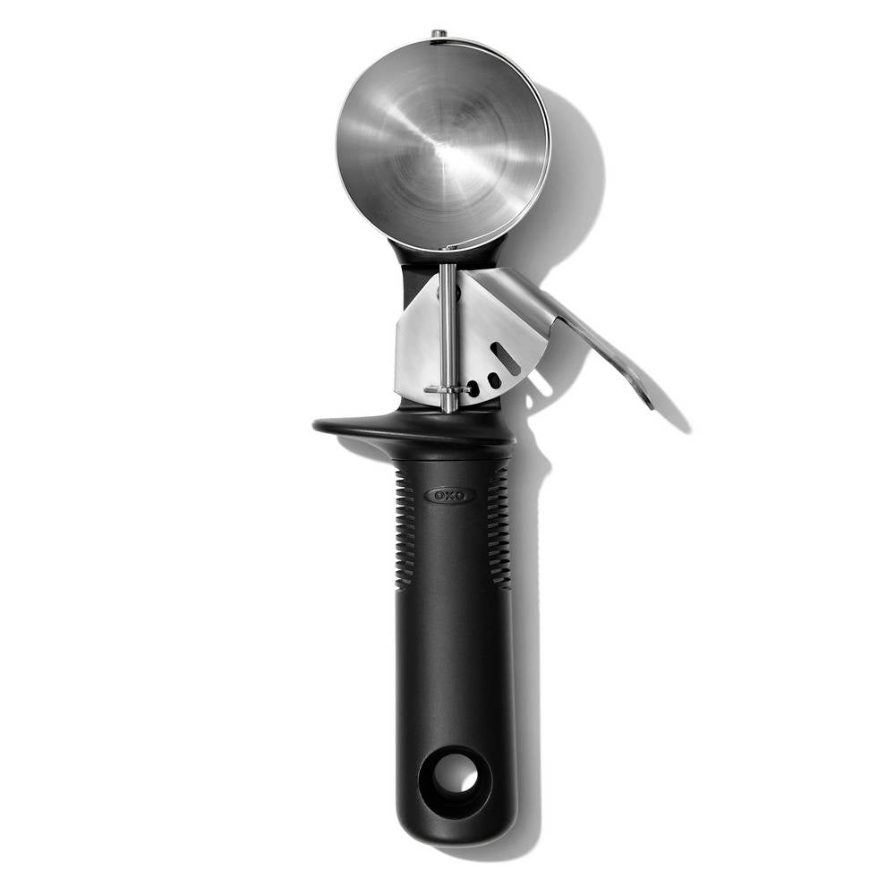 OXO Good Grips nerezová lžíce na zmrzlinu s výklopným mechanismem 11295100