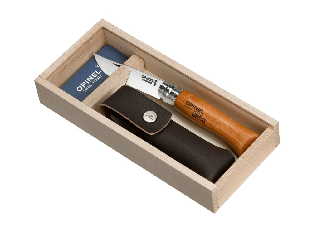 Opinel VRN N°08 Carbon pouzdro dřevěný box 000815