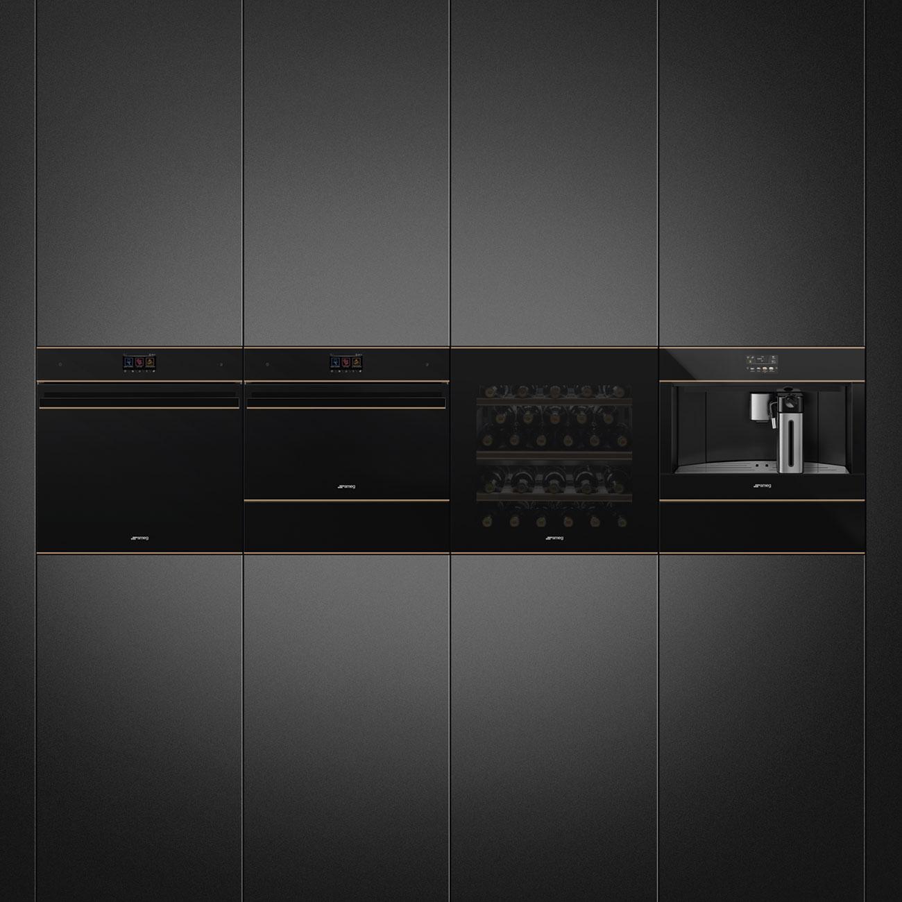 SMEG_MDA Ohřívací zásuvka CPRT615NR, 60 cm, výška 15 cm, 6 programů, objem 21 l, černá CPRT615NR