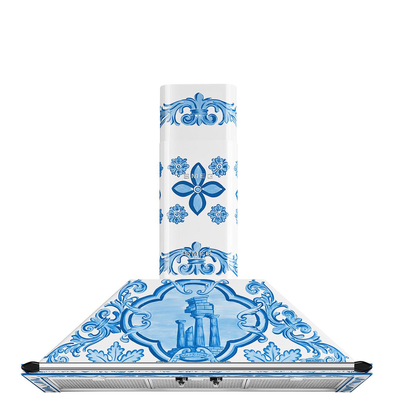 SMEG_MDA SMEG nástěnný odsavač KT90D, D&G, 90 cm, 3 stupně výkonu, oranžová KT90DGC