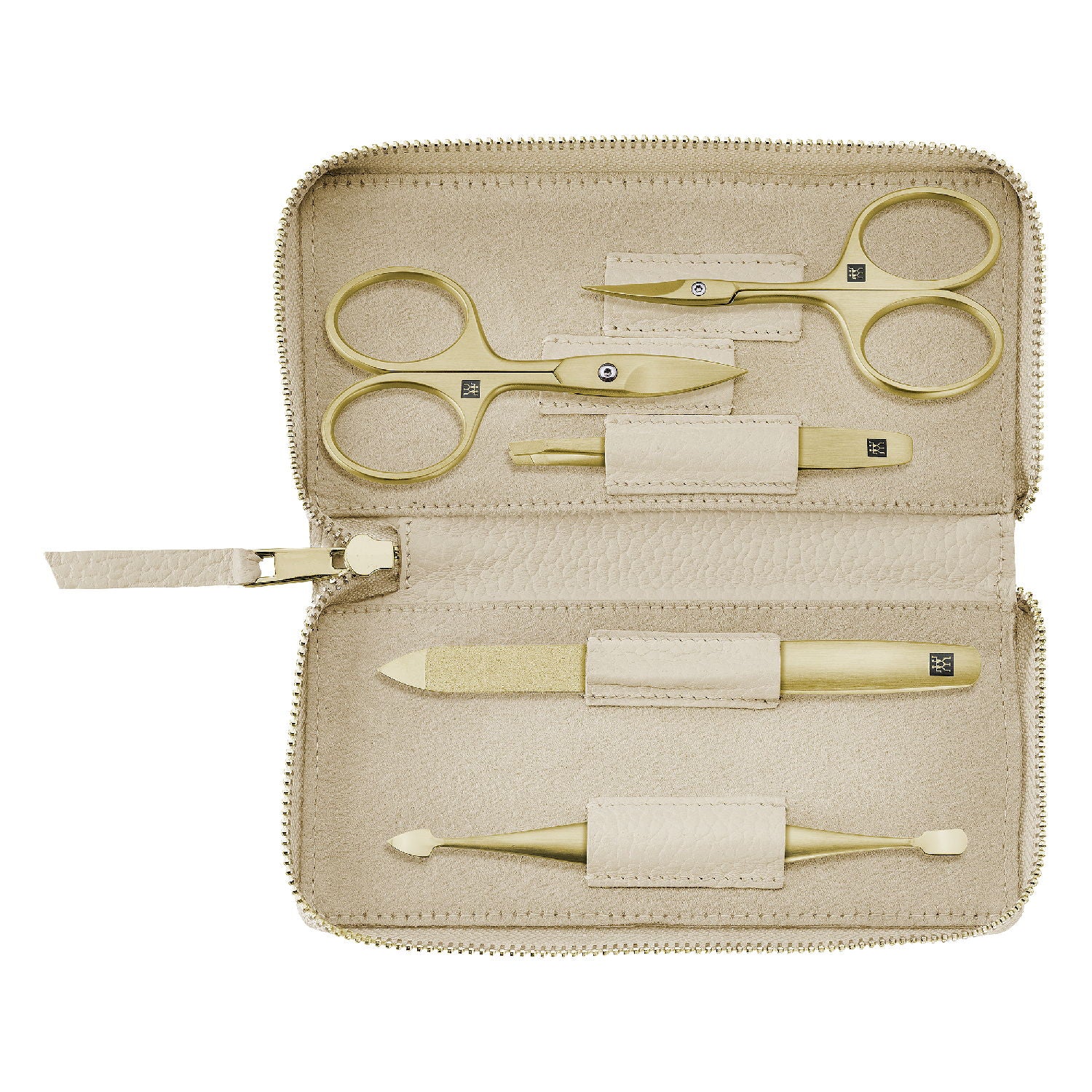 Zwilling Beauty BT PREMIUM manikúra kůže zlatá 5 ks (nůžky 2x, pilník, pinzeta, nástroj na nehty a kůž.) 97749-001-0