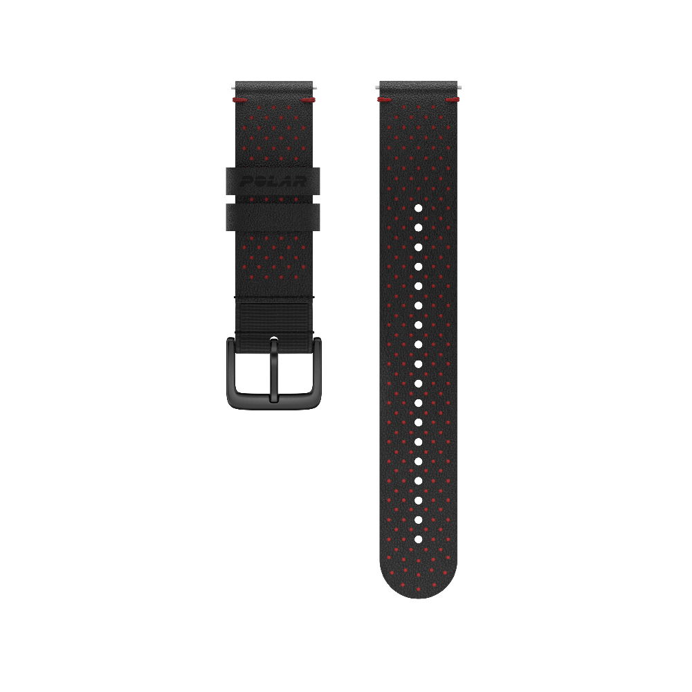 Polar řemínek 20mm kožený M/L černo-červená 910104669