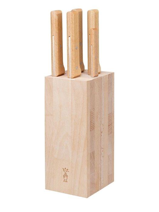 Opinel Blok s noži Parallele 5ks (kuchařský, Santoku, nůž na chléb, porcovací nůž, nůž na maso) 002402