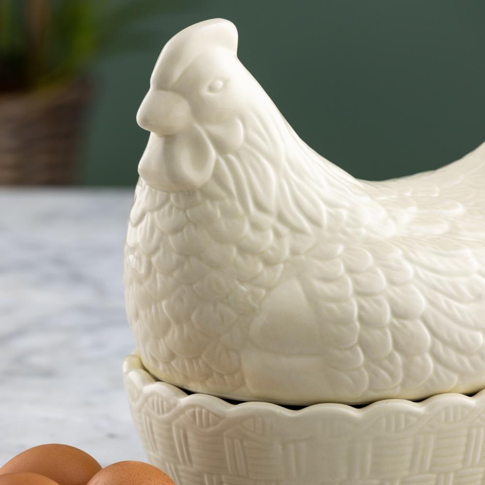 Mason Cash Cream Hen mísa s víkem ve tvaru slepice bílá 2010.019