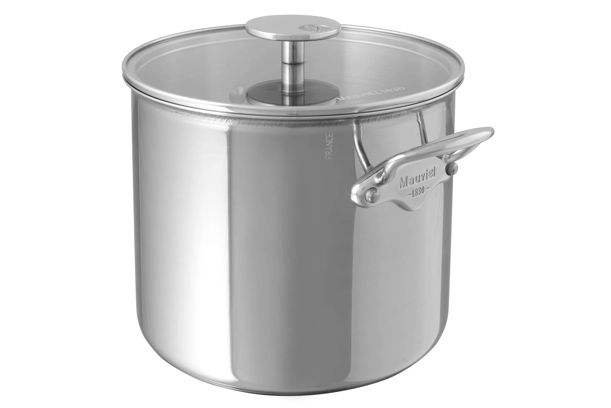 Mauviel M'cook hrnec vysoký s poklicí sklo 24 cm úchyt nerez 523275