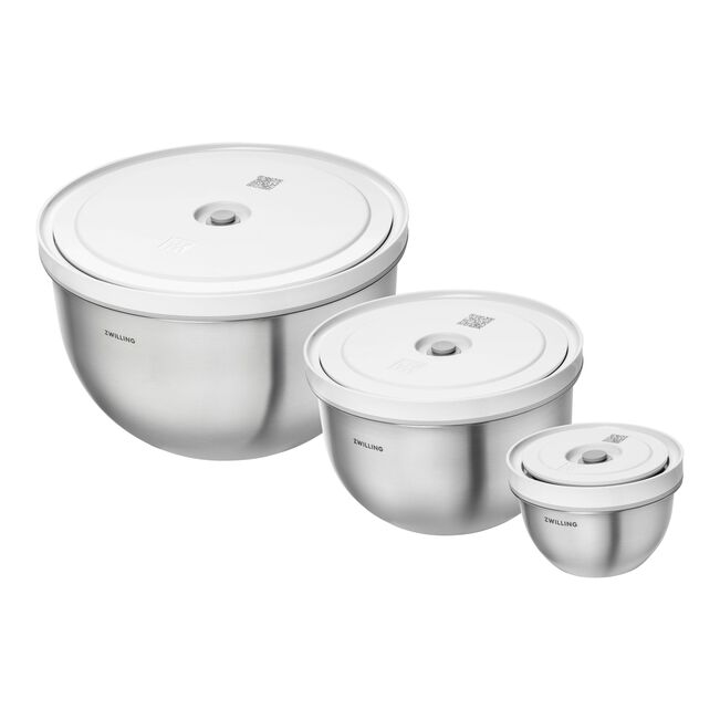 Zwilling Fresh & Save sada 3 nerezových mís s vakuovacími víky  1031017