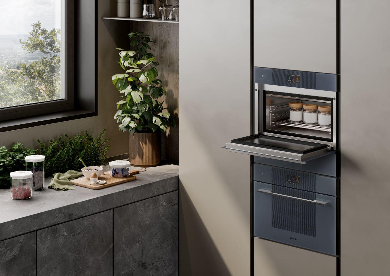 SMEG_MDA Kompaktní parní trouba SO4104S4PG, 45 cm, 65 programů, 41 l, Neptune Grey SO4104S4PG
