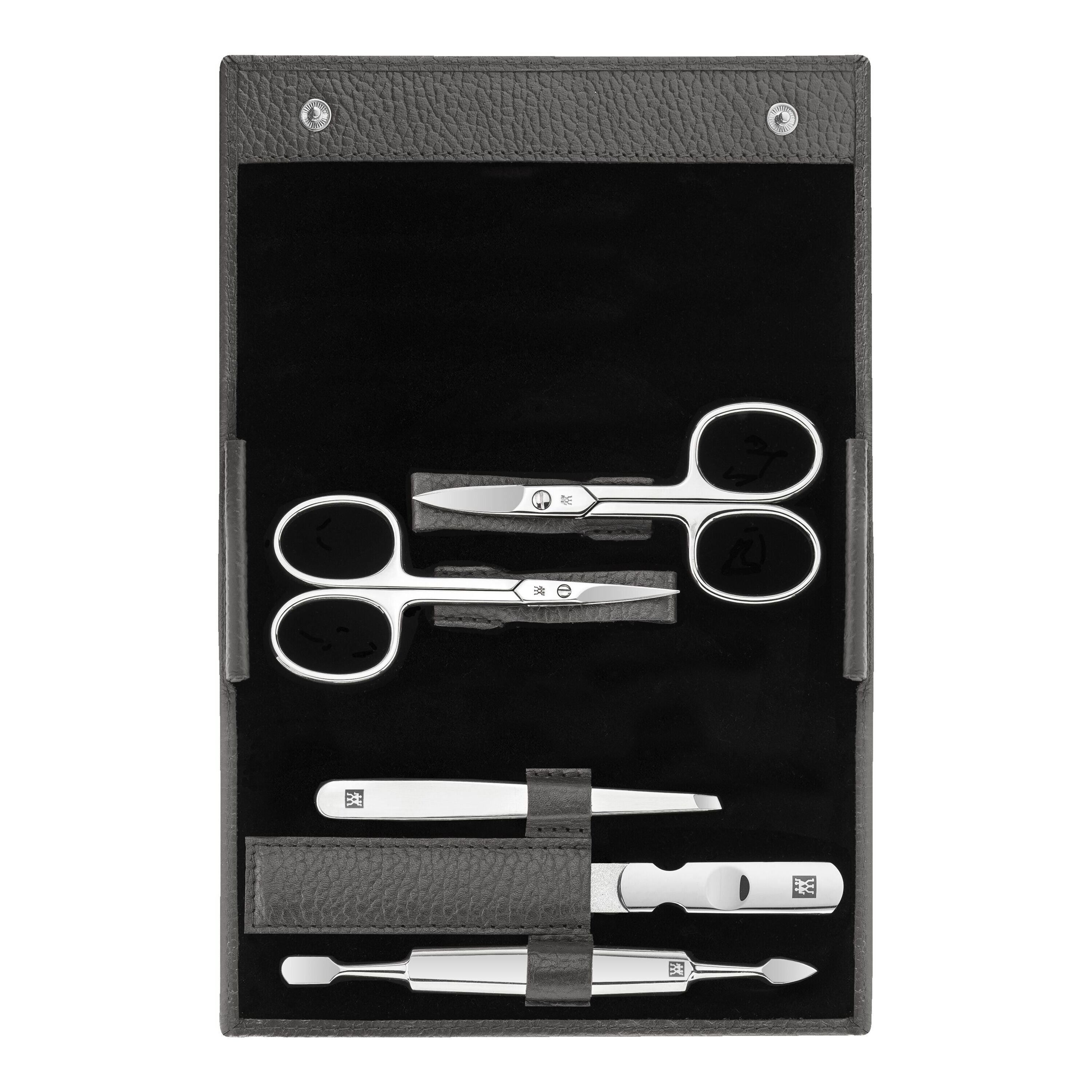 Zwilling Beauty BT Classic Inox manikůra 5ks kůže antracitová (2ks nůžky) 97685-003