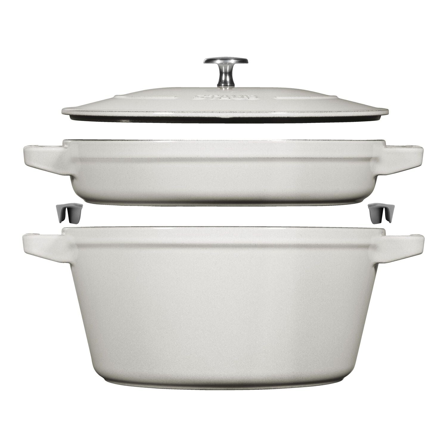 Staub Cocotte set hrnců 2 ks + poklice, 24 cm, bílý lanýž 1010879