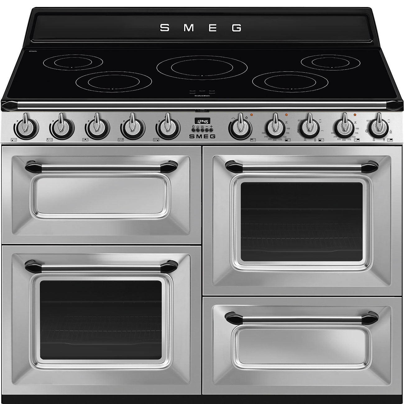 SMEG_MDA SMEG varné centrum, 110 x 60 cm, indukční varná deska, 3 trouby, objem 61/61 l