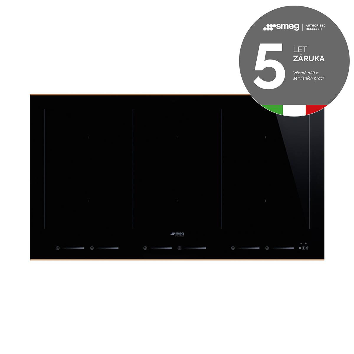 SMEG_MDA Indukční varná deska SIM6964R, 90 cm, dotykové ovládání, 6 varných zón, černá SIM6964R