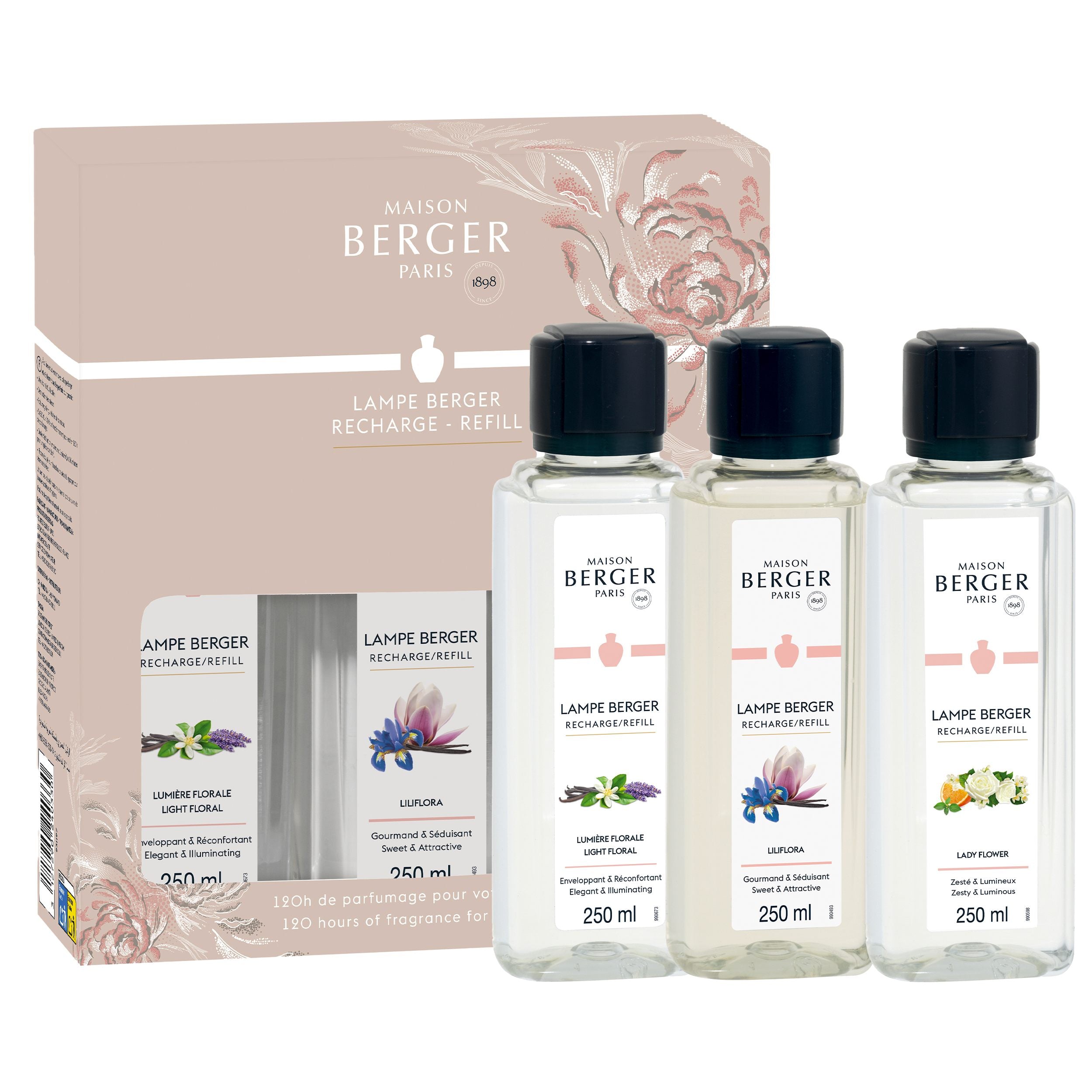 Maison Berger Paris Ophelia triopack Světlo květin/Liliflora/Lady flower 3x0,25l 24033