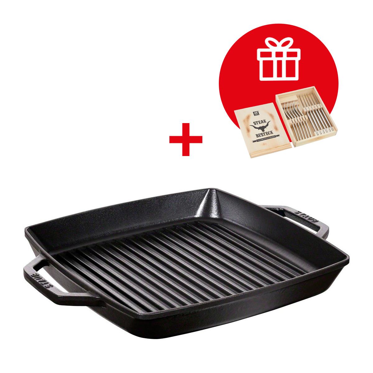 Staub STAUB Grilovací pánev se dvěma úchyty 28x28