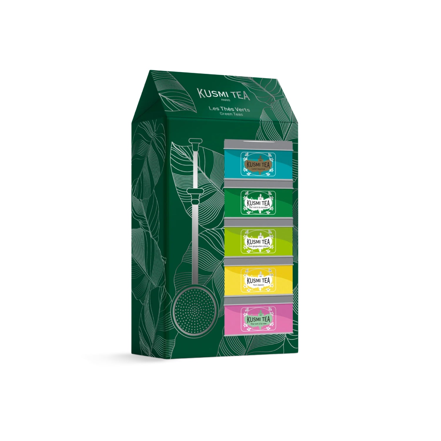 Kusmi Tea Organic Green Teas set 5 miniatur s infuzérem 100g 21333A1151