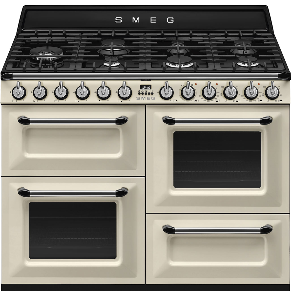SMEG_MDA SMEG varné centrum TR4110, 110x60 cm, plynová varná deska, 3 trouby, objem 61/61 l