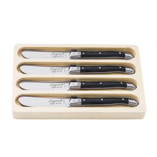 LAGUIOLE Premium - nože na máslo 4 ks, rukojeť černá