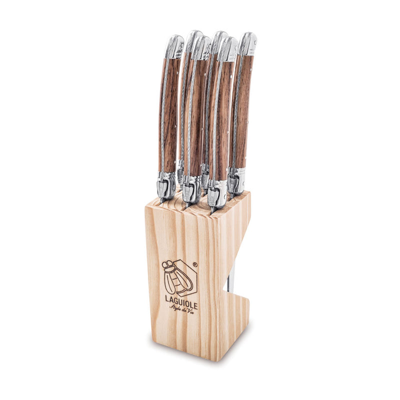 LAGUIOLE Premium - steakové nože 6 ks, rukojeť dřevěná